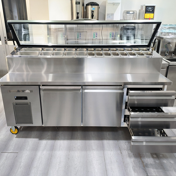 Commercial Slotted Salad Bar Buffet Refrigerator  