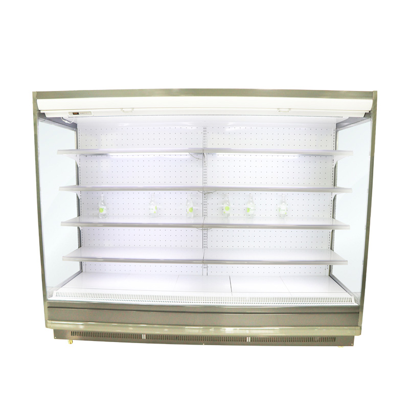 Upright supermarket open beverage cooler