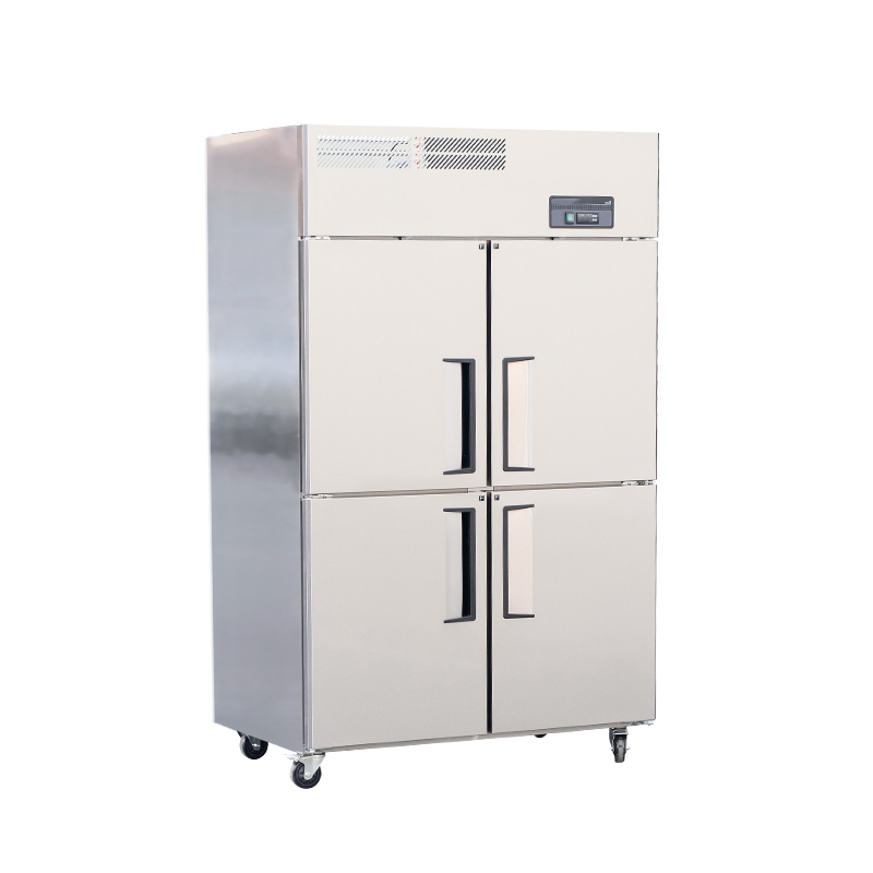 Commercial four-door refrigerator, freezer, vertical cold storage, and kitchen large-capacity dual-temperature preservation cabinet for both refrigeration and freezing