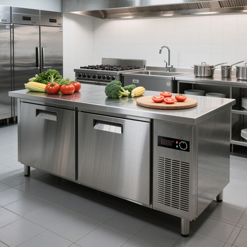 Commercial stainless steel refrigerated workbench kitchen preservation operation integrated equipment