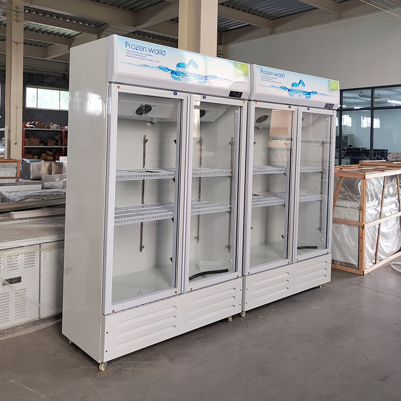 Four-door glass door refrigerated display cabinet commercial large-capacity preservation display equipment