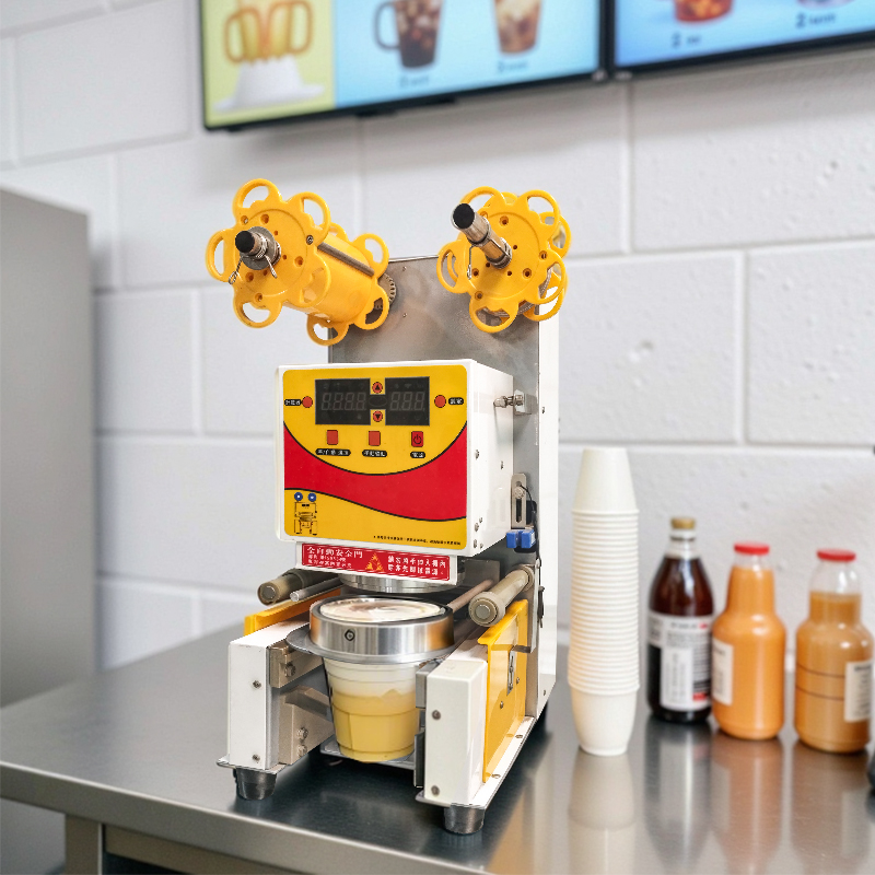 Fully automatic beverage cup sealing equipment for commercial milk tea shops