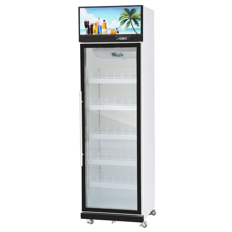 Intelligent vertical refrigerated cabinet with screen, commercial beverage display cabinet, transparent single-door preservation cabinet