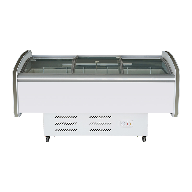 Arc-shaped glass display freezer, commercial large-capacity refrigeration and freezing cabinet