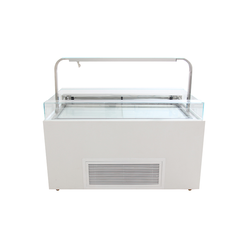 Commercial refrigerated display cabinet, open fresh and cooked food preservation cabinet