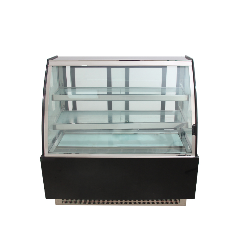 Arc-shaped glass cake display cabinet, commercial refrigerated dessert preservation cabinet