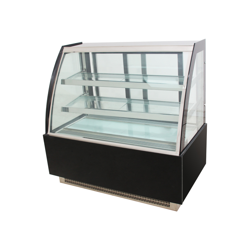 Arc-shaped glass cake display cabinet, commercial refrigerated dessert preservation cabinet