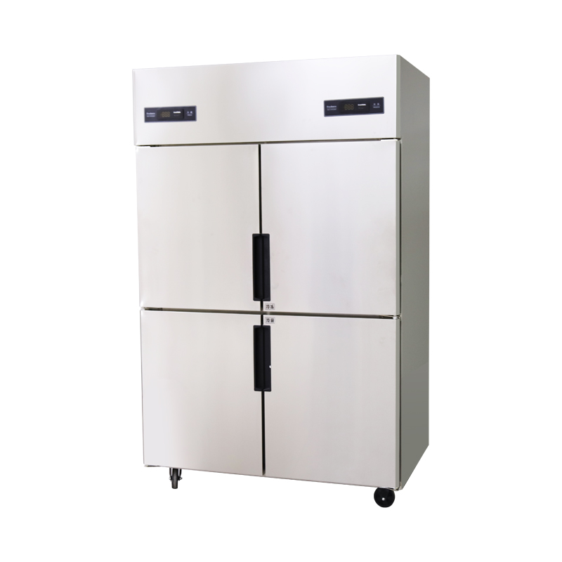 Four-door commercial refrigeration and freezing cabinet, large-capacity dual-temperature kitchen refrigerator, catering equipment